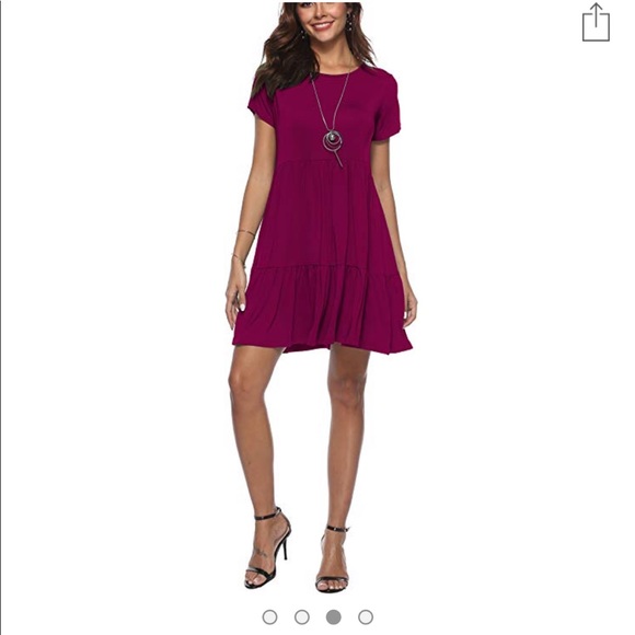 Summer Short Sleeve Loose Swing Casual Dress - Picture 3 of 4